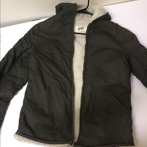 Topman olive jacket with hoodies